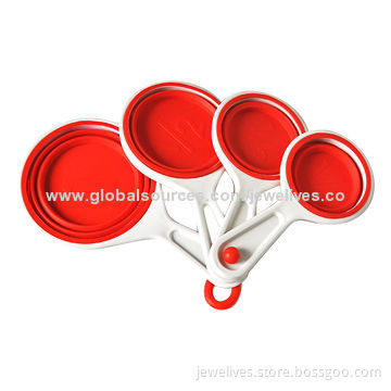 Silicone measuring cups, 4pcs, 100% food grade collapsible